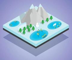 Wintersport concept banner, isometric style vector