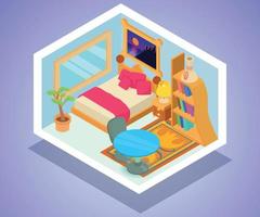 Apartment concept banner, isometric style vector
