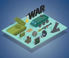 War way concept banner, isometric style vector