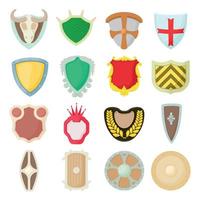 Shield icons set vector