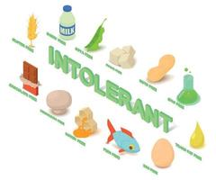 Intolerant concept banner, isometric style