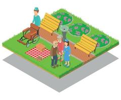 Nursing home concept banner, isometric style vector