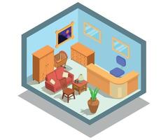 Shop furniture concept banner, isometric style vector