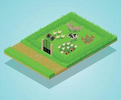 Livestock concept banner, isometric style vector