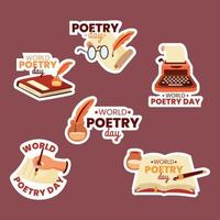 Poetry Day Celebration with Typewriter and Paper vector