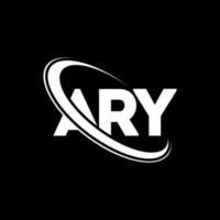 logotipo de ario. letra aria. diseño del logotipo de la letra aria. logotipo de iniciales ary vinculado con círculo y logotipo de monograma en mayúsculas. tipografía aria para tecnología, negocios y marca inmobiliaria. vector