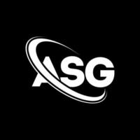 logotipo asg. carta asg. diseño de logotipo de letra asg. logotipo de iniciales asg vinculado con círculo y logotipo de monograma en mayúsculas. tipografía asg para tecnología, negocios y marca inmobiliaria. vector