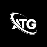 logotipo de atg. carta atg. diseño de logotipo de letra atg. logotipo de iniciales atg vinculado con círculo y logotipo de monograma en mayúsculas. tipografía atg para tecnología, negocios y marca inmobiliaria. vector