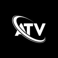 ATV logo. ATV letter. ATV letter logo design. Initials ATV logo linked with circle and uppercase monogram logo. ATV typography for technology, business and real estate brand. vector