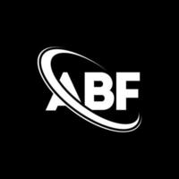 logotipo de ab. letra ab. diseño de logotipo de letra abf. logotipo inicial abf vinculado con círculo y logotipo de monograma en mayúsculas. tipografía abf para tecnología, negocios y marca inmobiliaria. vector