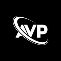 logotipo de avp. letra av. diseño del logotipo de la letra avp. logotipo de iniciales avp vinculado con círculo y logotipo de monograma en mayúsculas. tipografía avp para tecnología, negocios y marca inmobiliaria. vector