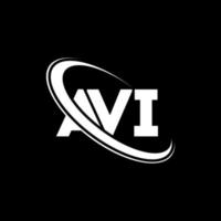 AVI logo. AVI letter. AVI letter logo design. Initials AVI logo linked with circle and uppercase monogram logo. AVI typography for technology, business and real estate brand. vector