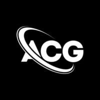 logotipo de acg. carta acg. diseño del logotipo de la letra acg. Logotipo inicial de acg vinculado con un círculo y un logotipo de monograma en mayúsculas. tipografía acg para tecnología, negocios y marca inmobiliaria. vector