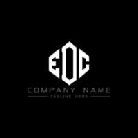 EDC letter logo design with polygon shape. EDC polygon and cube shape logo design. EDC hexagon vector logo template white and black colors. EDC monogram, business and real estate logo.