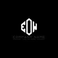 EOW letter logo design with polygon shape. EOW polygon and cube shape logo design. EOW hexagon vector logo template white and black colors. EOW monogram, business and real estate logo.