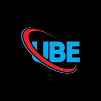 logotipo de ube. carta ube. diseño del logotipo de la letra ube. logotipo de ube de iniciales vinculado con círculo y logotipo de monograma en mayúsculas. tipografía ube para tecnología, negocios y marca inmobiliaria. vector