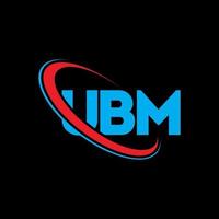 logotipo de ubm. carta de la umb. diseño de logotipo de letra ubm. logotipo de ubm iniciales vinculado con círculo y logotipo de monograma en mayúsculas. tipografía ubm para tecnología, negocios y marca inmobiliaria. vector