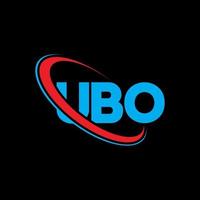 UBO logo. UBO letter. UBO letter logo design. Initials UBO logo linked with circle and uppercase monogram logo. UBO typography for technology, business and real estate brand. vector