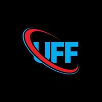 logotipo de uff. uff carta. diseño del logotipo de la letra uff. logotipo de iniciales uff vinculado con círculo y logotipo de monograma en mayúsculas. tipografía uff para tecnología, negocios y marca inmobiliaria. vector