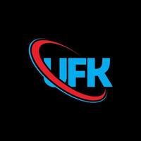 UFK logo. UFK letter. UFK letter logo design. Initials UFK logo linked with circle and uppercase monogram logo. UFK typography for technology, business and real estate brand. vector