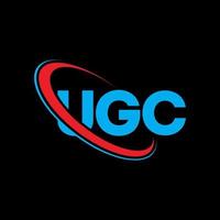 logotipo de la UGC. carta ugc. diseño de logotipo de letra ugc. logotipo de iniciales ugc vinculado con círculo y logotipo de monograma en mayúsculas. tipografía ugc para tecnología, negocios y marca inmobiliaria. vector