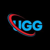 logotipo de ugg. carta ugg. diseño de logotipo de letra ugg. logotipo de ugg de iniciales vinculado con círculo y logotipo de monograma en mayúsculas. tipografía ugg para tecnología, negocios y marca inmobiliaria. vector