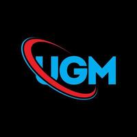 UGM logo. UGM letter. UGM letter logo design. Initials UGM logo linked with circle and uppercase monogram logo. UGM typography for technology, business and real estate brand. vector