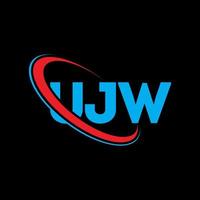 logotipo de ujw. carta ujw. diseño del logotipo de la letra ujw. logotipo de las iniciales ujw vinculado con un círculo y un logotipo de monograma en mayúsculas. tipografía ujw para tecnología, negocios y marca inmobiliaria. vector
