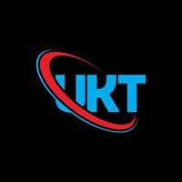 UKT logo. UKT letter. UKT letter logo design. Initials UKT logo linked with circle and uppercase monogram logo. UKT typography for technology, business and real estate brand. vector