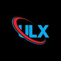 logotipo de ulx. carta ulx. diseño del logotipo de la letra ulx. logotipo de las iniciales ulx vinculado con un círculo y un logotipo de monograma en mayúsculas. tipografía ulx para tecnología, negocios y marca inmobiliaria. vector