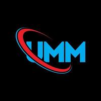 logotipo mmm. mmm carta. diseño del logotipo de la letra umm. logotipo de iniciales umm vinculado con círculo y logotipo de monograma en mayúsculas. umm tipografía para tecnología, negocios y marca inmobiliaria. vector