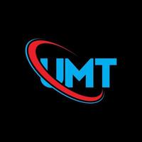 UMT logo. UMT letter. UMT letter logo design. Initials UMT logo linked with circle and uppercase monogram logo. UMT typography for technology, business and real estate brand. vector