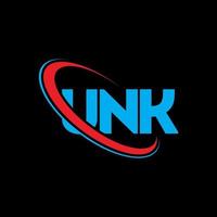 UNK logo. UNK letter. UNK letter logo design. Initials UNK logo linked with circle and uppercase monogram logo. UNK typography for technology, business and real estate brand. vector