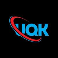 logotipo de uqk. letra ukk. diseño del logotipo de la letra uqk. logotipo de iniciales uqk vinculado con círculo y logotipo de monograma en mayúsculas. tipografía uqk para tecnología, negocios y marca inmobiliaria. vector
