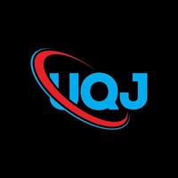 logotipo de uqj. letra uqj. diseño del logotipo de la letra uqj. logotipo de las iniciales uqj vinculado con un círculo y un logotipo de monograma en mayúsculas. tipografía uqj para tecnología, negocios y marca inmobiliaria. vector