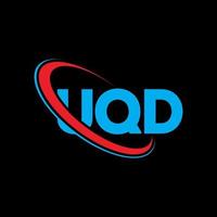 logotipo de uqd. letra uqd. diseño del logotipo de la letra uqd. logotipo de las iniciales uqd vinculado con un círculo y un logotipo de monograma en mayúsculas. tipografía uqd para tecnología, negocios y marca inmobiliaria. vector