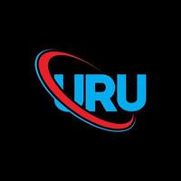 URU logo. URU letter. URU letter logo design. Initials URU logo linked with circle and uppercase monogram logo. URU typography for technology, business and real estate brand. vector