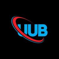 logotipo de uub. uub carta. diseño del logotipo de la letra uub. logotipo de las iniciales uub vinculado con un círculo y un logotipo de monograma en mayúsculas. tipografía uub para tecnología, negocios y marca inmobiliaria. vector