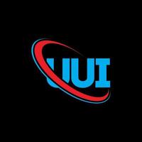 logotipo de uui. uui letra. diseño del logotipo de la letra uui. logotipo de las iniciales uui vinculado con un círculo y un logotipo de monograma en mayúsculas. tipografía uui para tecnología, negocios y marca inmobiliaria. vector