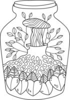 Mushroom Coloring Page For Adults vector