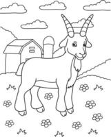 Goat Coloring Page For Kids vector