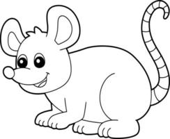 Mouse Animal Coloring Page For Kids vector