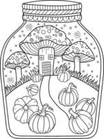 Mushroom Coloring Page For Adults vector