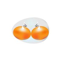 An egg with two yolks and in a shell. World Egg Day. Vector illustration