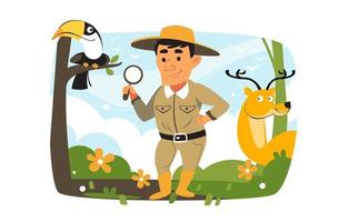 Wildlife Biologist At The Forest vector