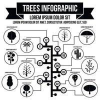 Tree infographic, simple style vector