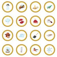 Winter icon circle vector