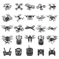 Drone icons set, simple style vector