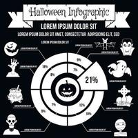 Halloween infographic elements, simple style vector