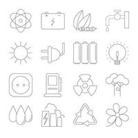 Ecology thin line icons vector